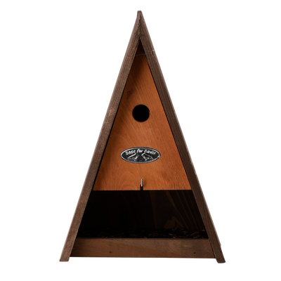 Casita Triangular para Pajaros con Comedero